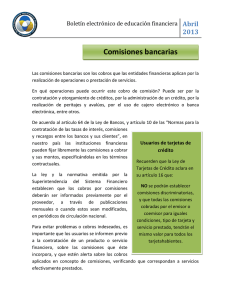 Comisiones bancarias - Superintendencia del Sistema Financiero