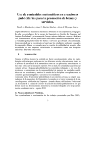 Uso de contenidos matemáticos en creaciones publicitarias para la