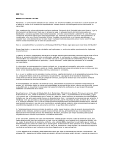 CESION DE CUOTAS. Me refiero a su comunicación radicada en