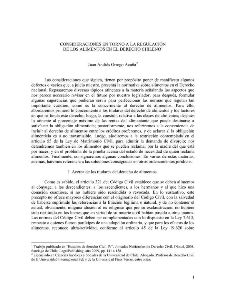 CONSIDERACIONES EN TORNO A LA REGULACI N
