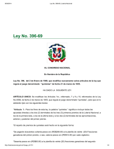 Ley No. 396-69 - Lotería Nacional Dominicana