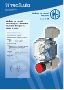 Medidor de caudal metálico para pequeños caudales de líquidos