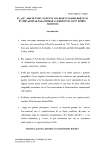 Texto original en inglés EL ALEGATO DE CHILE NO REÚNE LOS