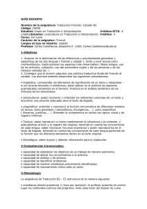 Catalán B2 Código: 22098 Estudios: Grado en Traducción e