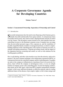A Corporate Governance Agenda for Developing Countries - E