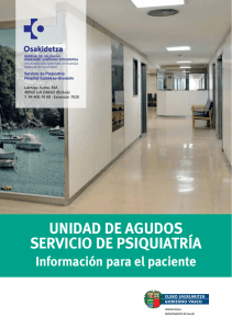 UNIDAD DE AGUDOS SERVICIO DE PSIQUIATRÍA