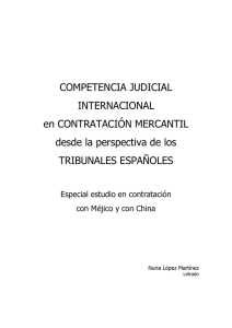 COMPETENCIA JUDICIAL INTERNACIONAL en CONTRATACIÓN