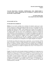 Control empresarial del ordenador y navegación versus