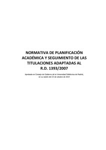 Normativa de Planificación Académica y Seguimiento de Titulaciones