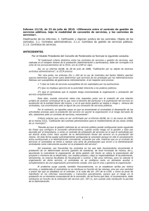 Informe 12/10, de 23 de julio de 2010. «Diferencia entre el contrato