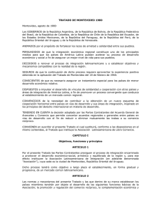 TRATADO DE MONTEVIDEO 1980 Montevideo, agosto de 1980