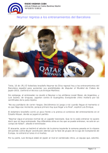Neymar regresa a los entrenamientos del Barcelona