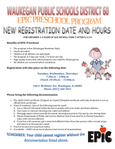 Benefits of EPIC Preschool: Registration will take place on the
