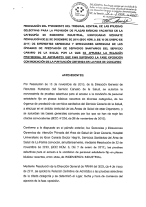 Resolución del Presidente del Tribunal Central.