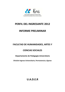 Informe Ingresantes 2012