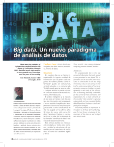 Big data. Un nuevo paradigma de análisis de datos