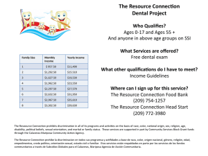 The Resource Connec on Dental Project Who Qualifies?
