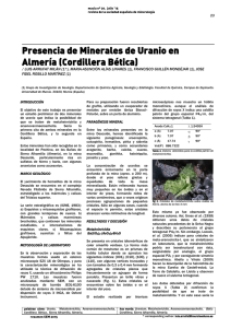 Presencia de Minerales de Uranio en Almería (Cordillera Bética)