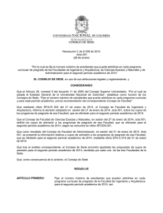 Resolución C de S 009 de 2014 - Universidad Nacional de Colombia