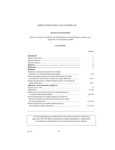 norma internacional de auditoría 560 hechos posteriores contenido