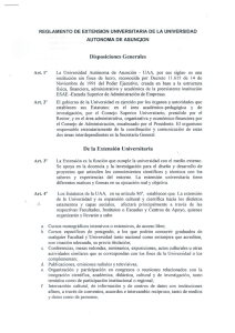 Disposiciones Generales De la Extensión Universitaria