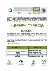 Convocatoria Estatal - Instituto de Deporte de Campeche