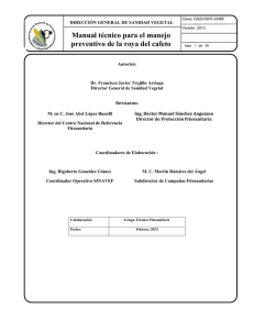 Manual técnico para el manejo preventivo de la roya del cafeto