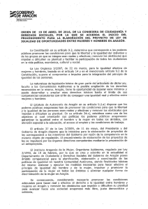 Orden de inicio - Gobierno de Aragón