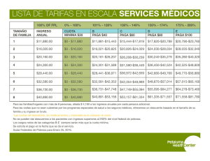 lista de tarifas en escala services mèdicos