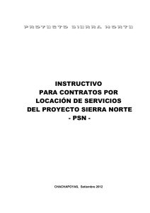 Instructivo para Contratación por Locación de Servicios del PSN