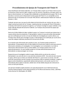 Procedimientos de Quejas de Transporte del Título VI