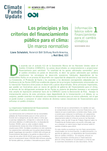 Los principios y los criterios del financiamiento público para el clima