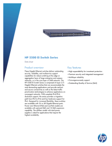 HP 5500 EI Switch Series data sheet - US English