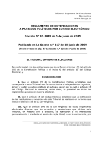 REGLAMENTO DE NOTIFICACIONES A PARTIDOS POLÍTICOS