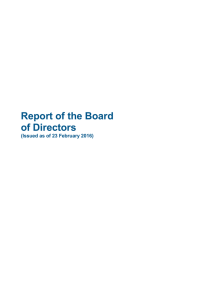 Report of the Board of Directors
