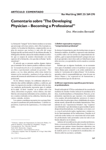 Comentario sobre "The Developing Physician – Becoming a