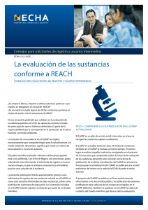 La evaluación de las sustancias conforme a REACH - ECHA