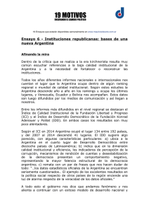 Ensayo 6 - Instituciones republicanas: bases de una nueva Argentina