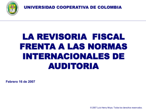 la revisoria fiscal frenta a las normas internacionales de auditoria