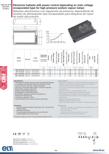 Electronic ballasts with power control depending on main