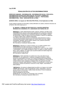 Ley 23.592 PENALIZACIÓ N DE ACTOS DISCRIMINATORIOS PDF