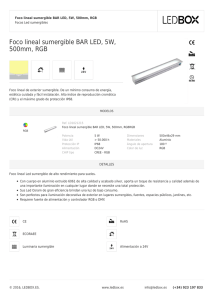 Foco lineal sumergible BAR LED, 5W, 500mm, RGB