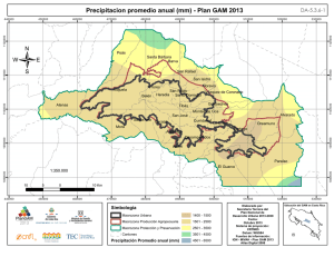 Precipitacion promedio anual (mm) - Plan GAM 2013
