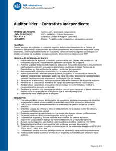 Auditor Líder – Contratista Independiente