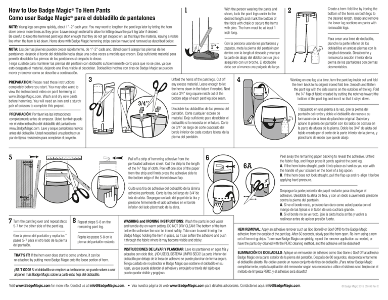 Hemming Strips Instructionsr4