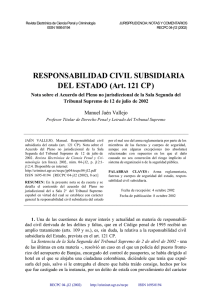 Responsabilidad civil subsidiaria del estado (art. 121 CP