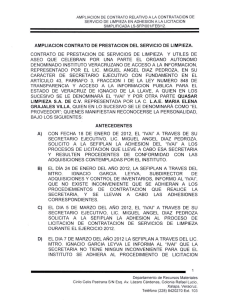 AMPLIACIÓN CONTRATO DE PRESTACION DEL SERVICIO DE