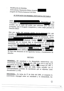 Page 1 Modificación de Medidas Antecedentes: Separación Mutuo