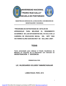 UNIVERSIDAD NACIONAL &ldquo;PEDRO RUIZ GALLO&rdquo; ESCUELA DE