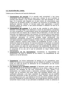 2.2. ELECCIÓN DEL CANAL Criterios para la Selección del Canal